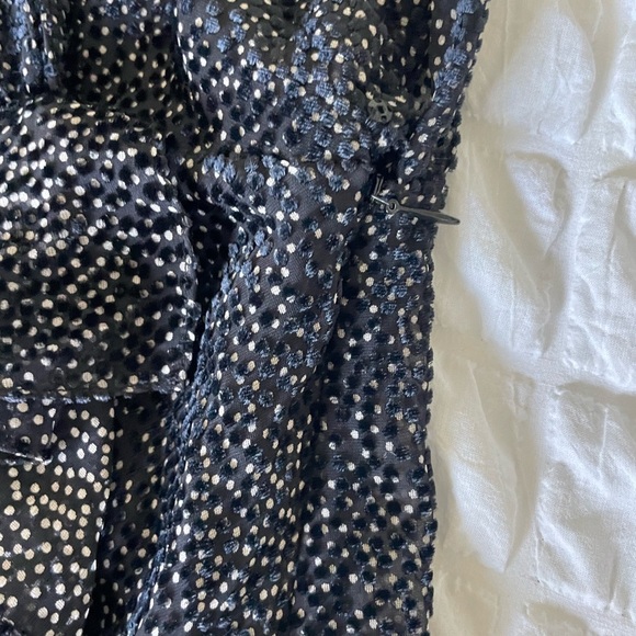 ba&sh Black Celia Velvet Dot Puff Sleeve Sheath Dress - Picture 10 of 16